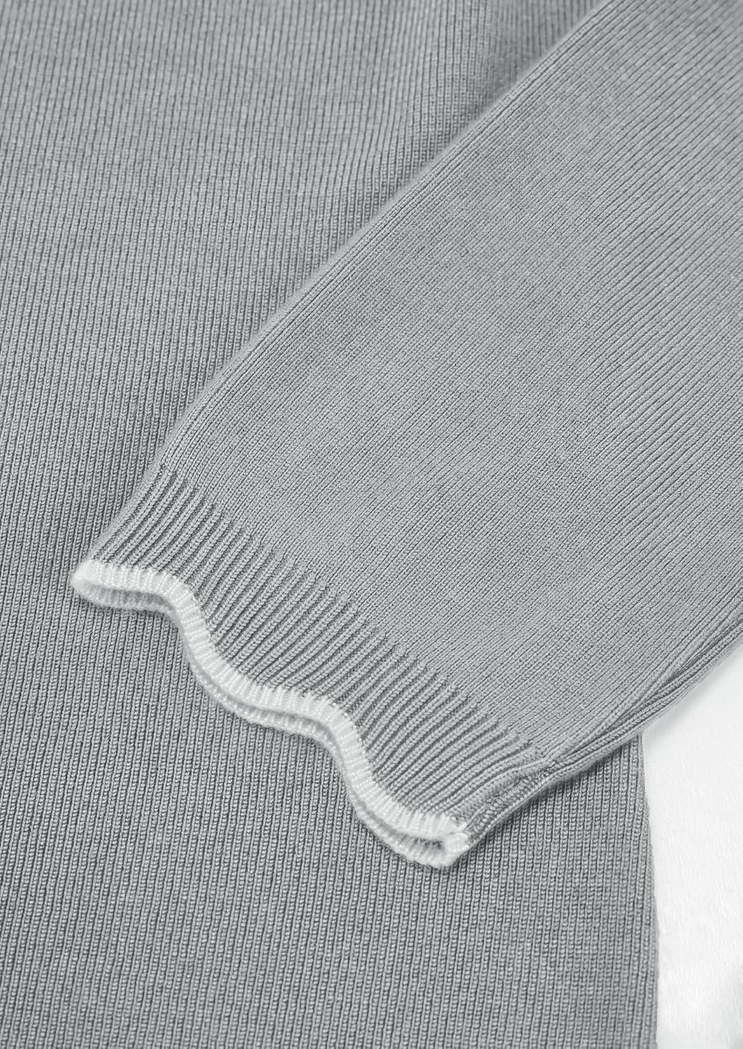 image:imagePRETTYGARDEN Womens Long Sleeve Ribbed Knit Pullover SweatersGrey