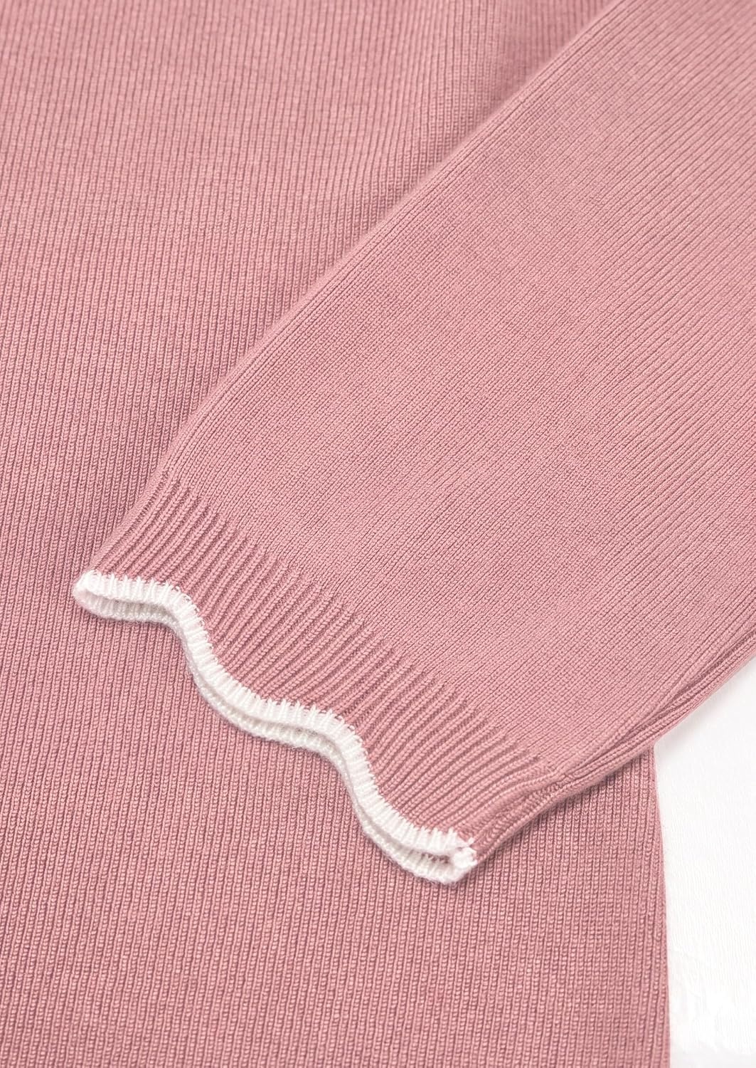 image:imagePRETTYGARDEN Womens Long Sleeve Ribbed Knit Pullover SweatersPink