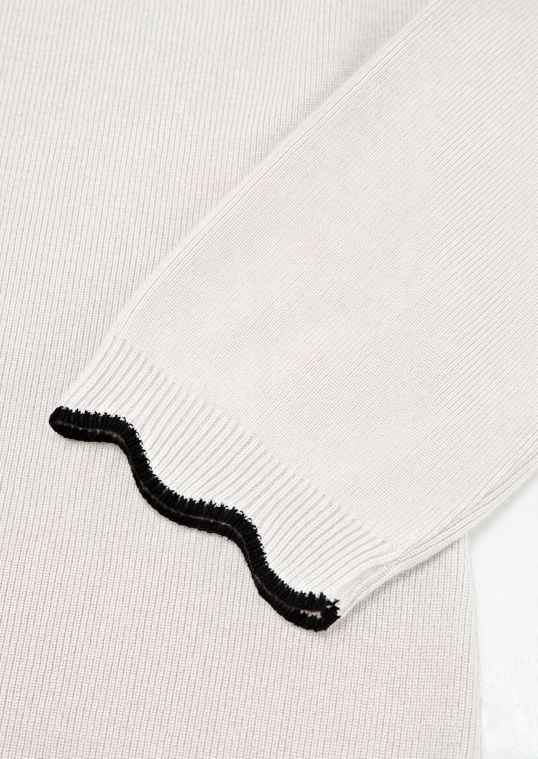 image:imagePRETTYGARDEN Womens Long Sleeve Ribbed Knit Pullover SweatersWhite