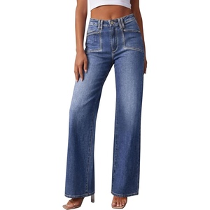 PRETTYGARDEN High Waisted Wide Leg Jeans for Women 2026 Trendy(Dark Blue)