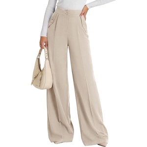 PRETTYGARDEN Women’s Wide Leg Work Dress Pants Trousers(Beige)