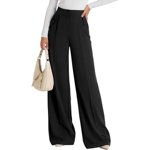 PRETTYGARDEN Women’s Wide Leg Work Dress Pants Trousers(Black)