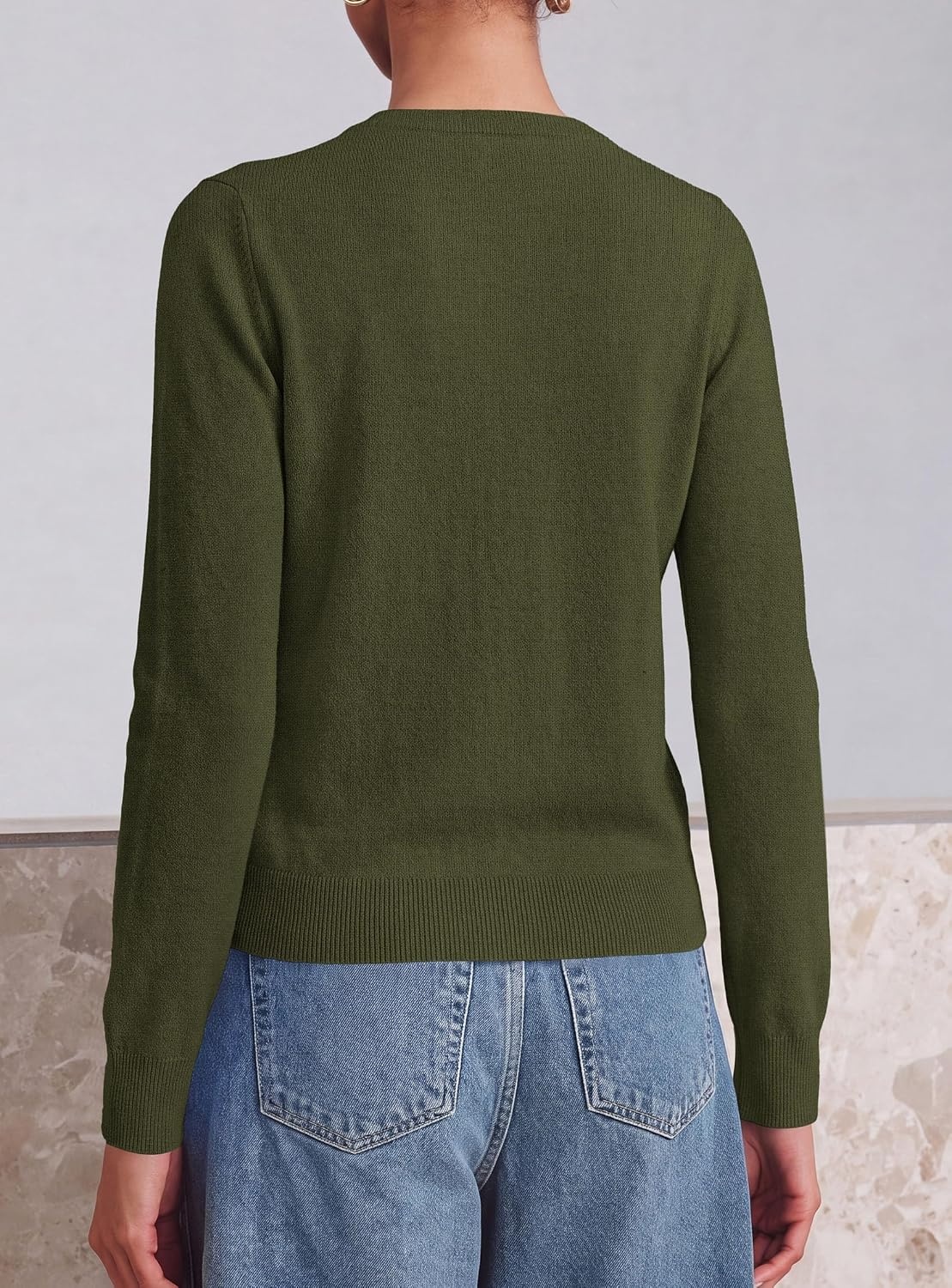 image:imagePRETTYGARDEN Lightweight Cardigans for Women Knit SweatersArmy Green