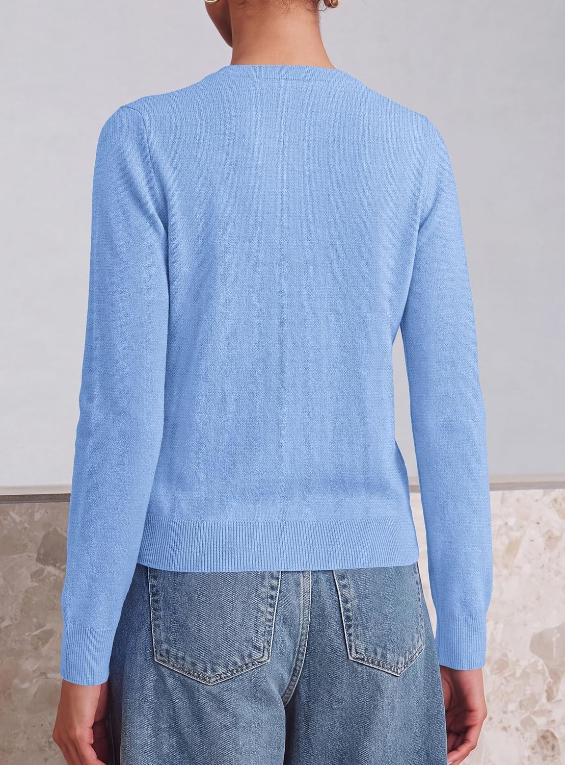 image:imagePRETTYGARDEN Lightweight Cardigans for Women Knit SweatersLight Blue