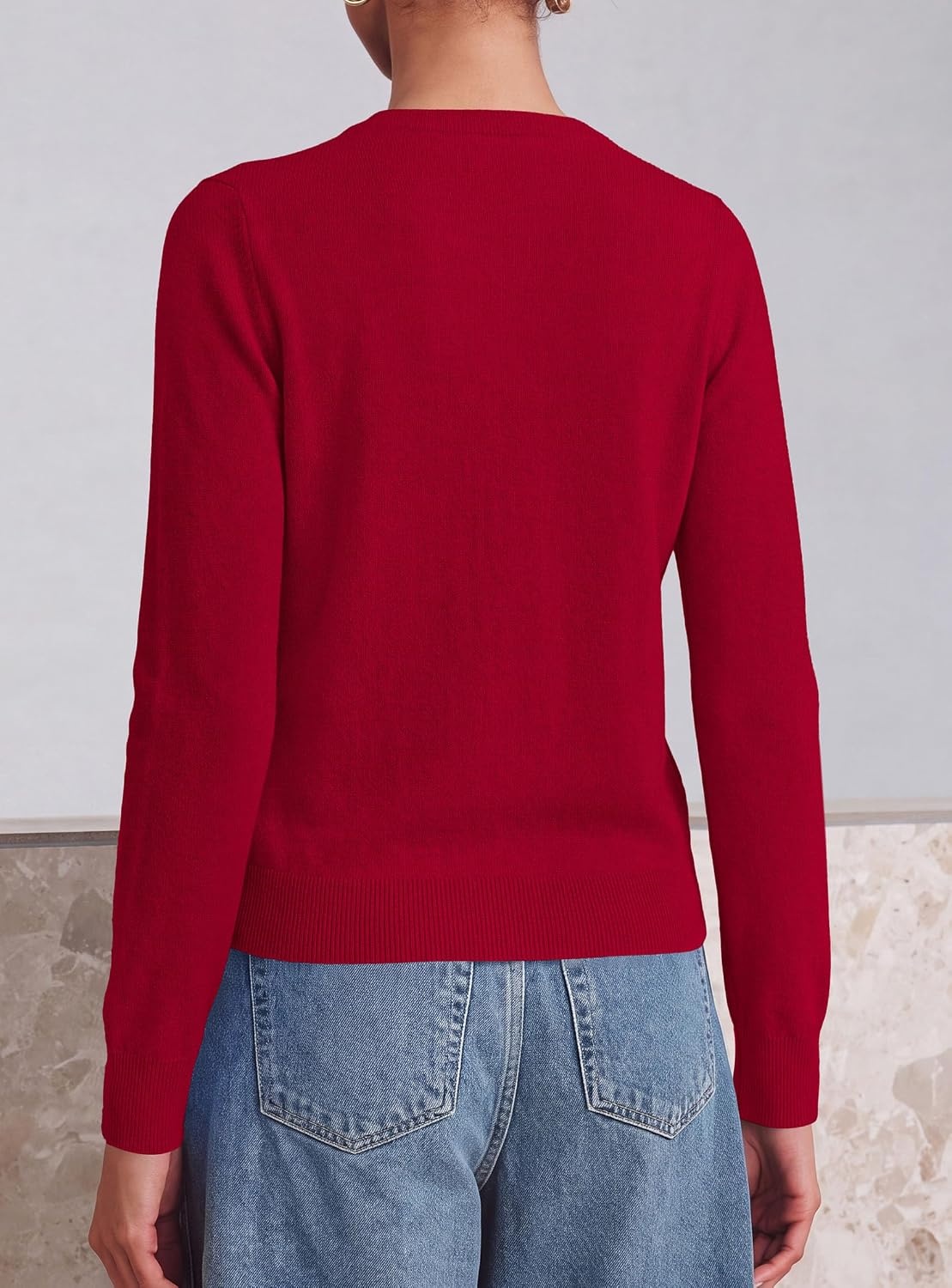 image:imagePRETTYGARDEN Lightweight Cardigans for Women Knit SweatersRed