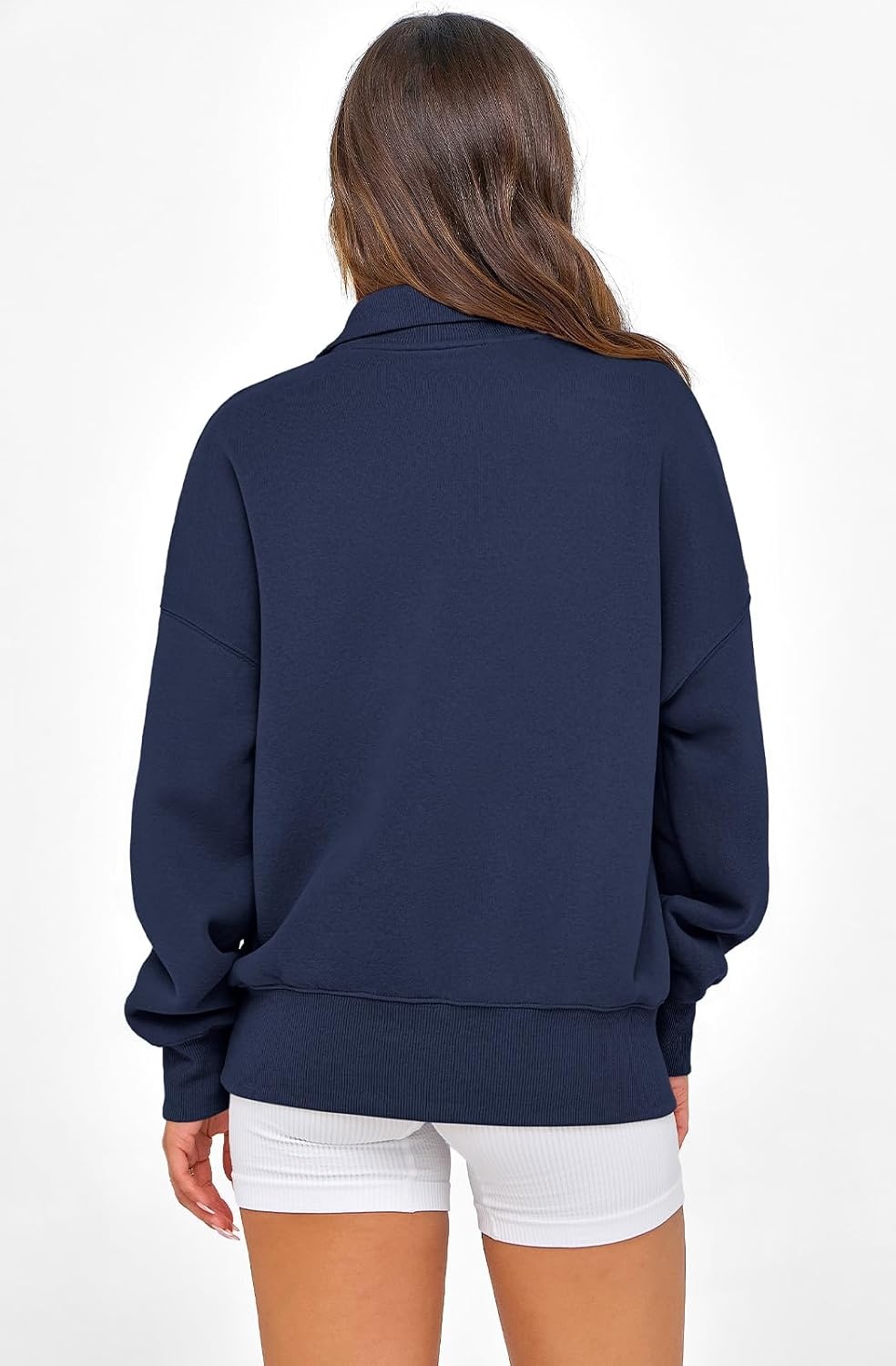 image:imagePRETTYGARDEN Womens Half Zip Oversized Sweatshirts Fleece Hoodies TrendyNavy