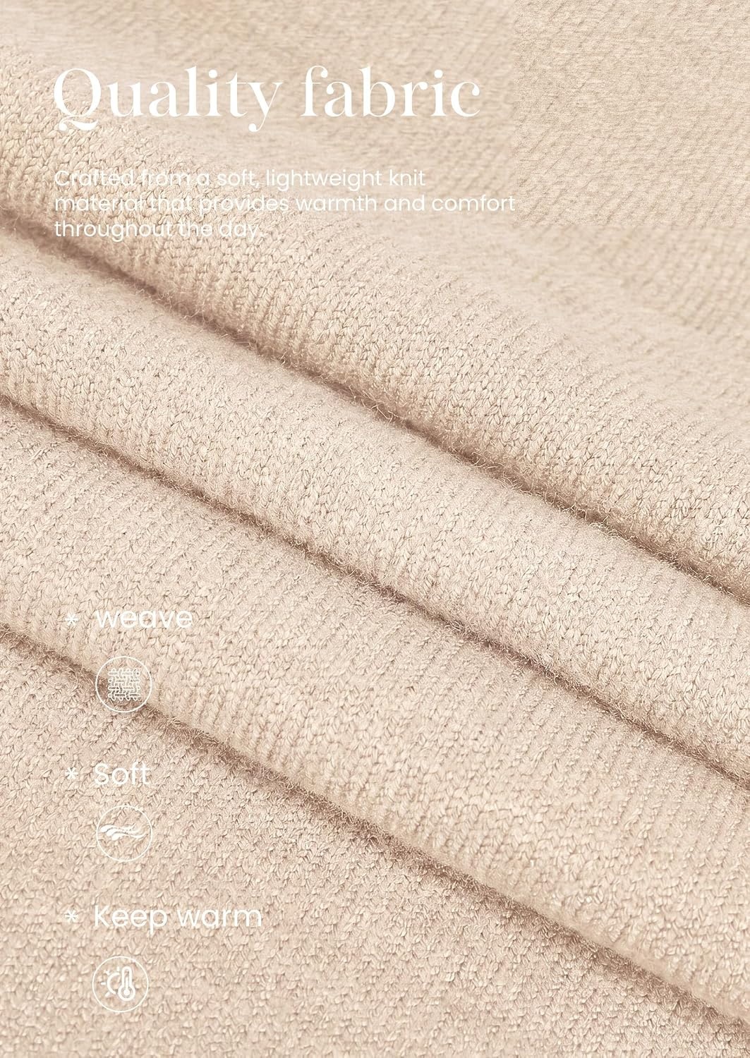 image:imagePRETTYGARDEN Womens Knit Cardigan Lightweight Cozy SweatersBeige