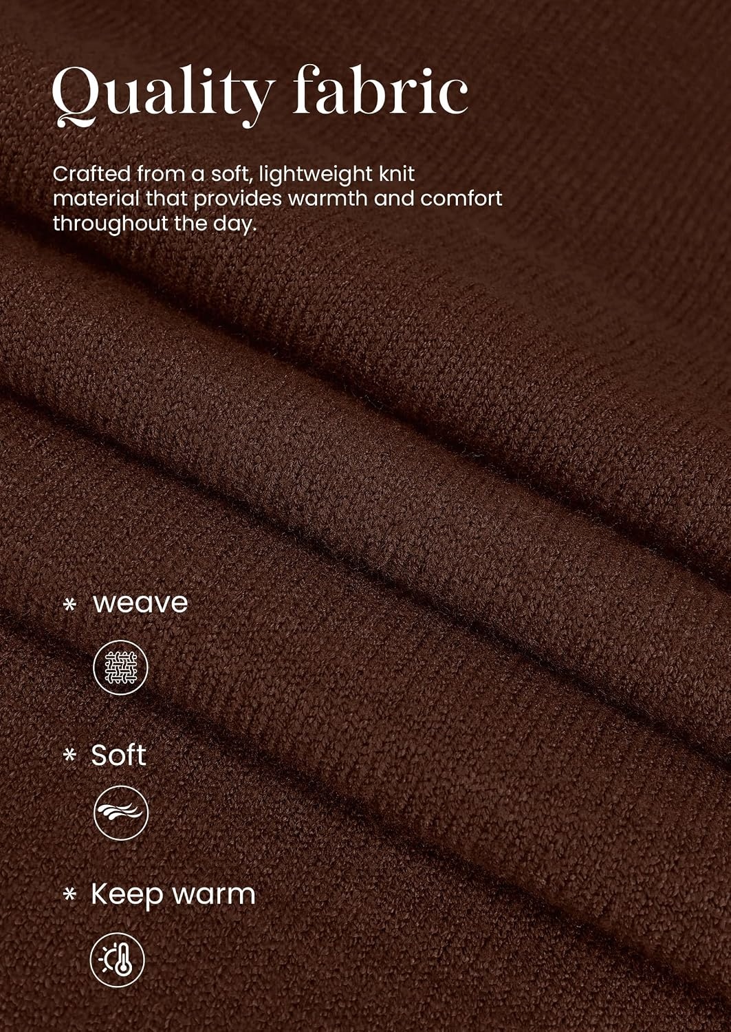 image:imagePRETTYGARDEN Womens Knit Cardigan Lightweight Cozy SweatersBrown