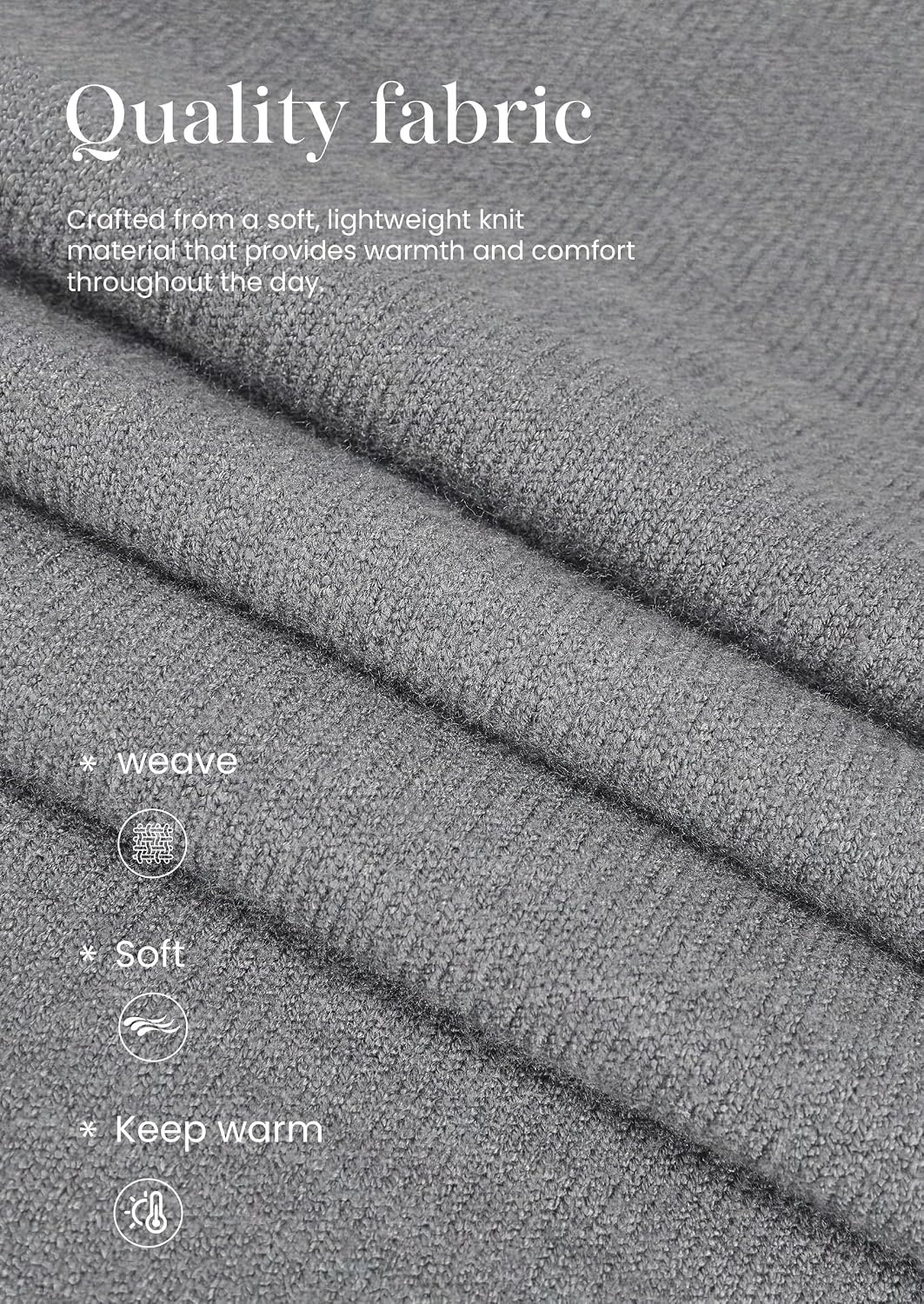 image:imagePRETTYGARDEN Womens Knit Cardigan Lightweight Cozy SweatersGrey