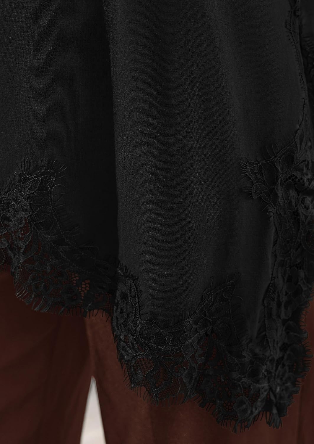 image:imagePRETTYGARDEN Womens Long Sleeve Asymmetrical Lace Tops FallBlack