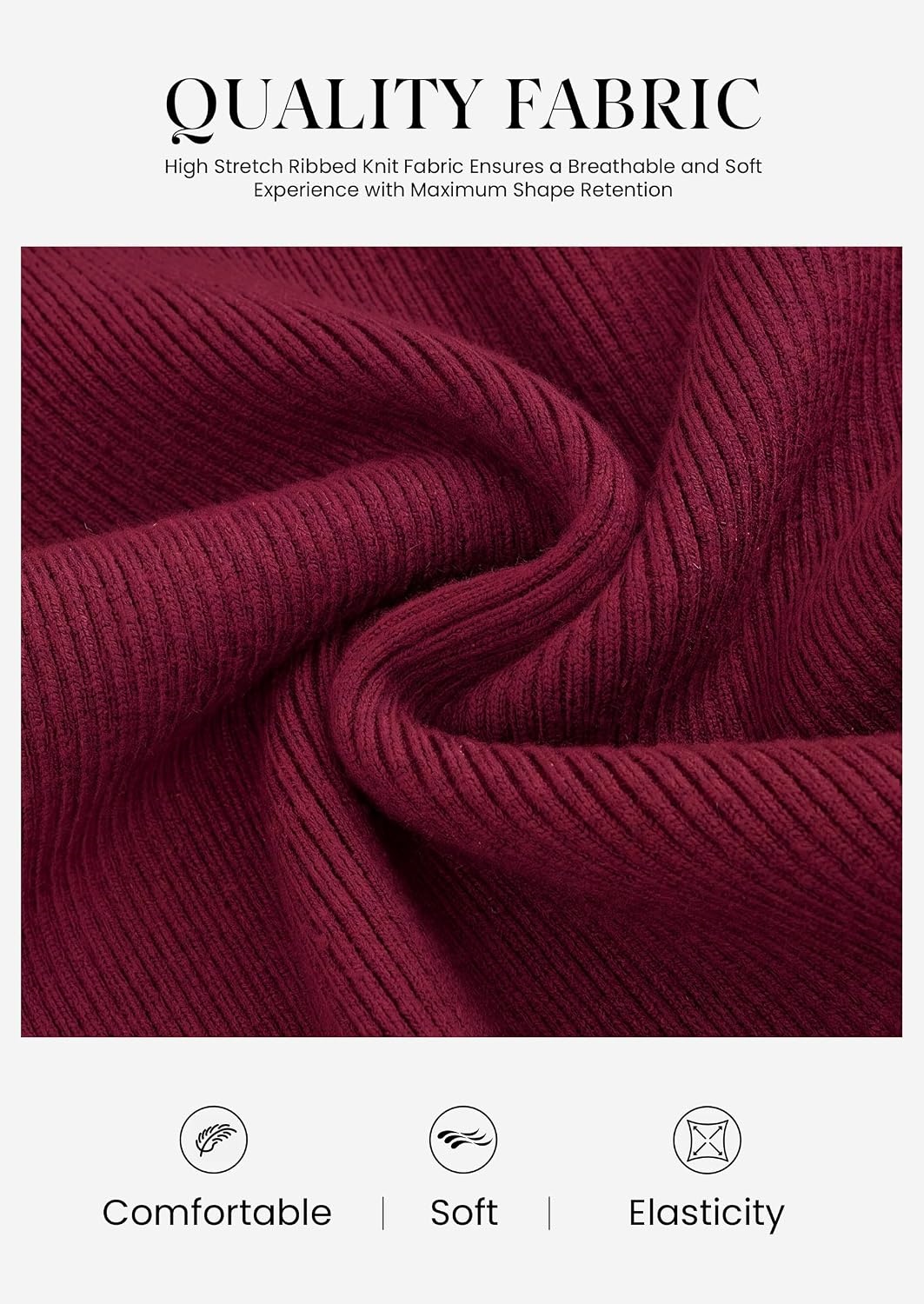 image:imagePRETTYGARDEN Womens Long Sleeve Bodycon Sweater DressWine Red