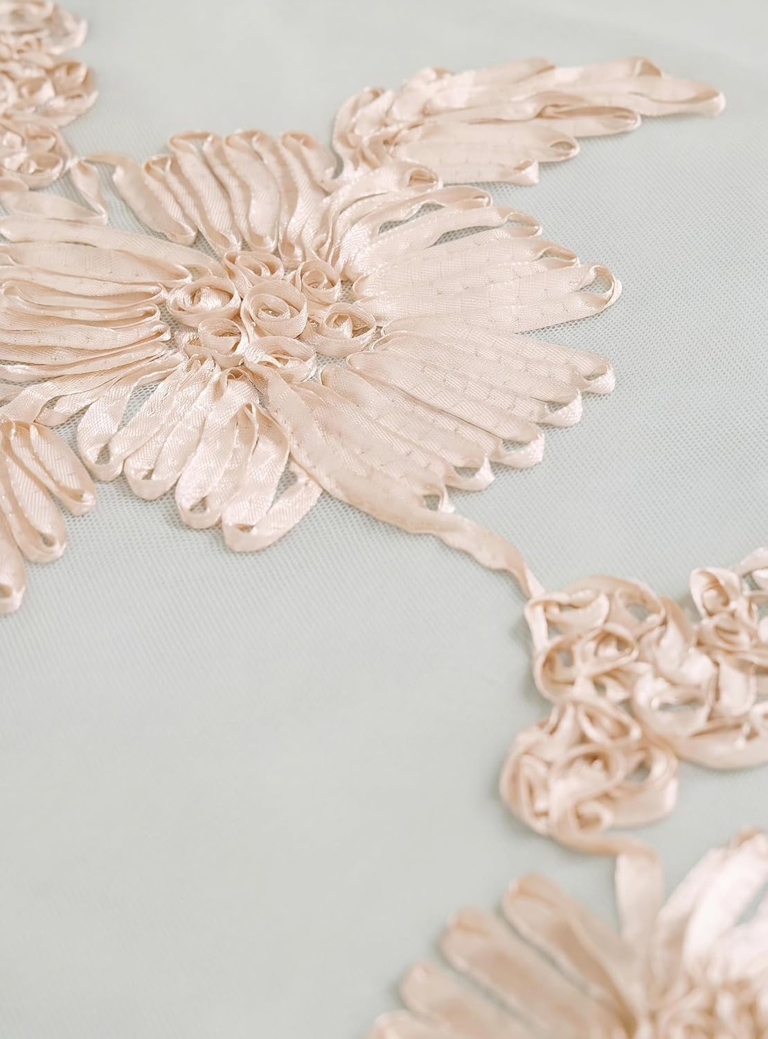 image:imagePRETTYGARDEN Womens Mesh Long Sleeve Embroidered Floral TopsApricot