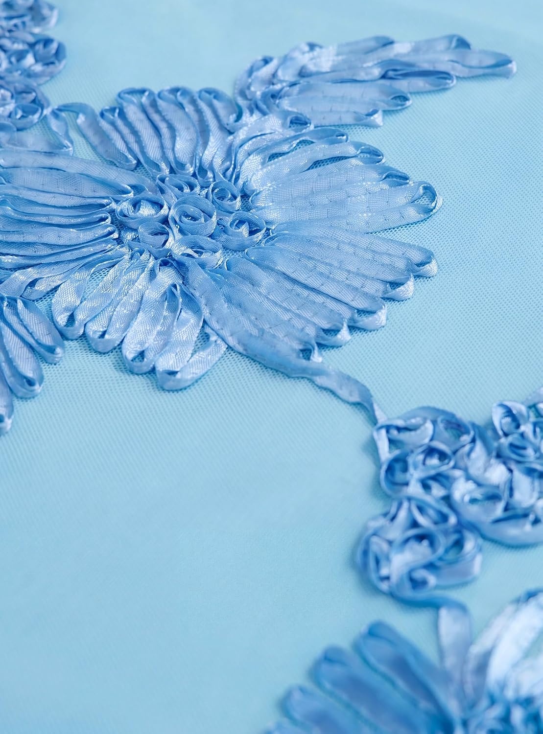 image:imagePRETTYGARDEN Womens Mesh Long Sleeve Embroidered Floral TopsBlue