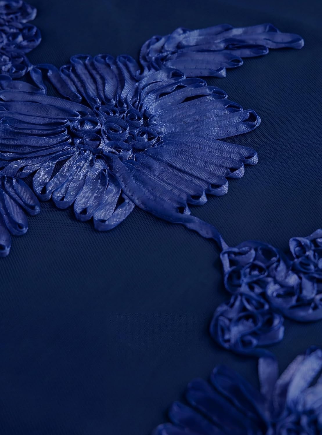 image:imagePRETTYGARDEN Womens Mesh Long Sleeve Embroidered Floral TopsNavy Blue
