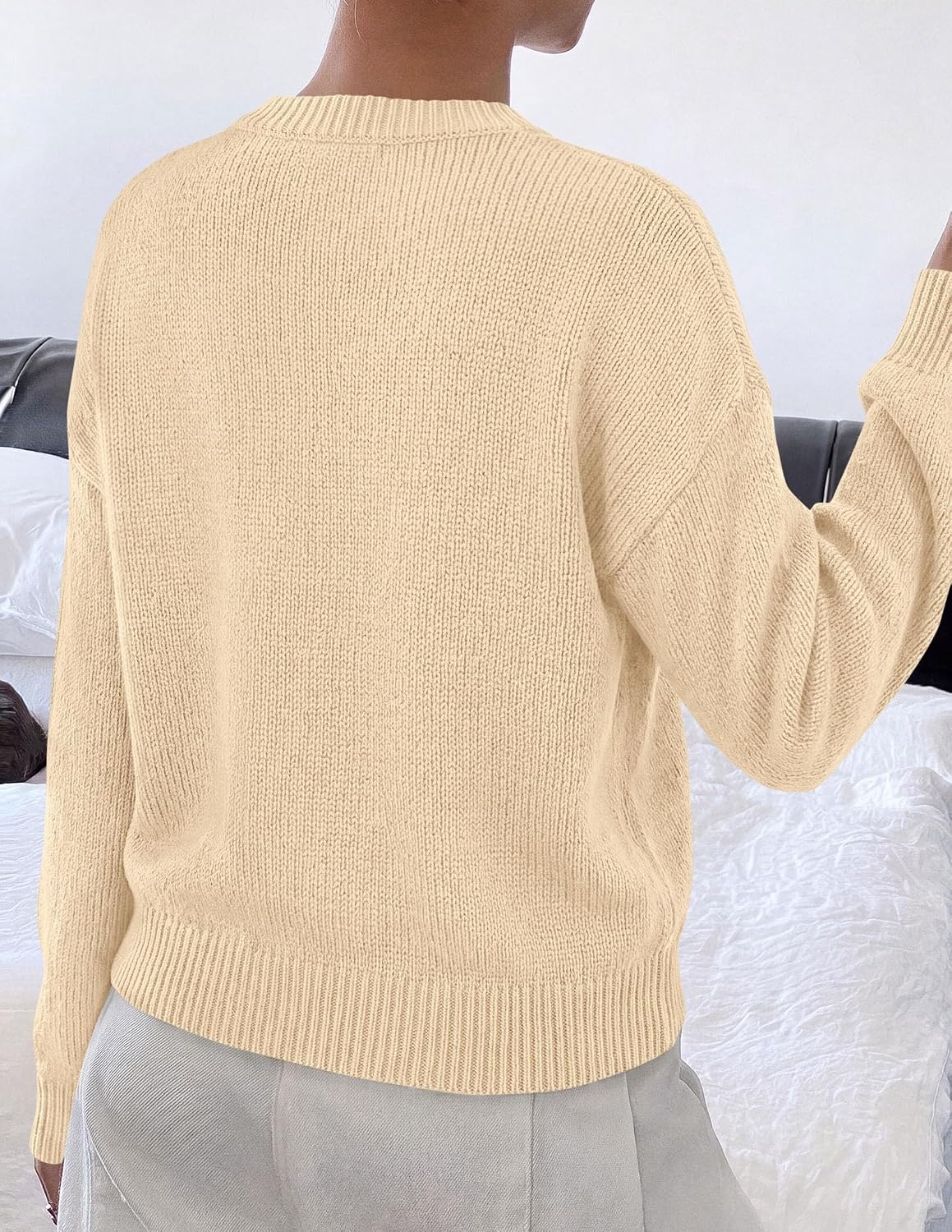 image:imagePRETTYGARDEN Womens Oversized 3D Floral Knit SweaterApricot