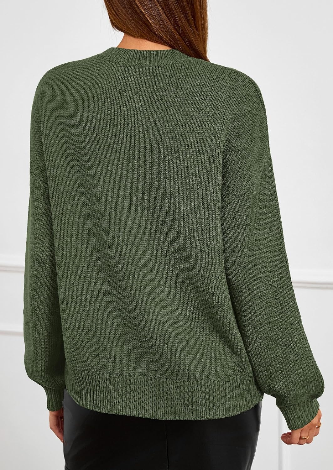 image:imagePRETTYGARDEN Womens Oversized 3D Floral Knit SweaterArmy Green