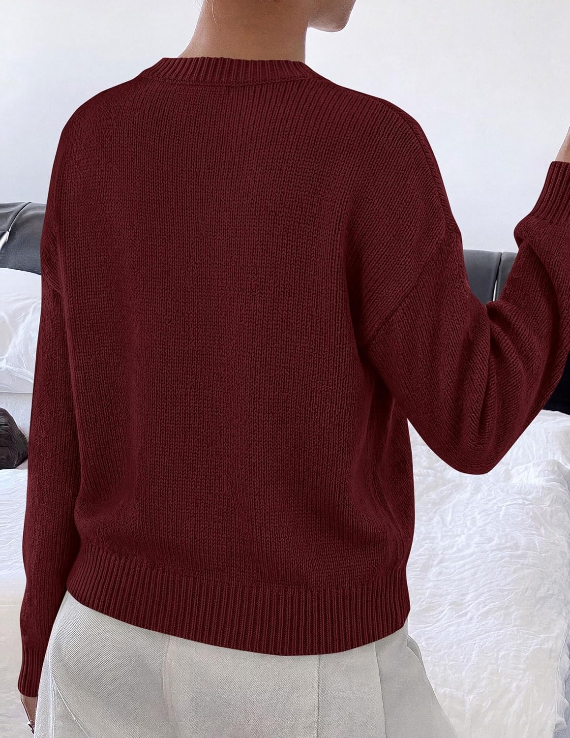 image:imagePRETTYGARDEN Womens Oversized 3D Floral Knit SweaterDark Brown