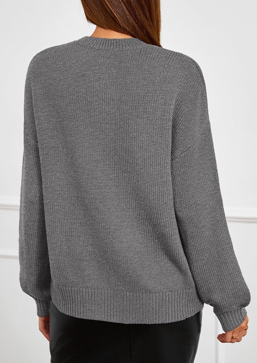image:imagePRETTYGARDEN Womens Oversized 3D Floral Knit SweaterDark Grey