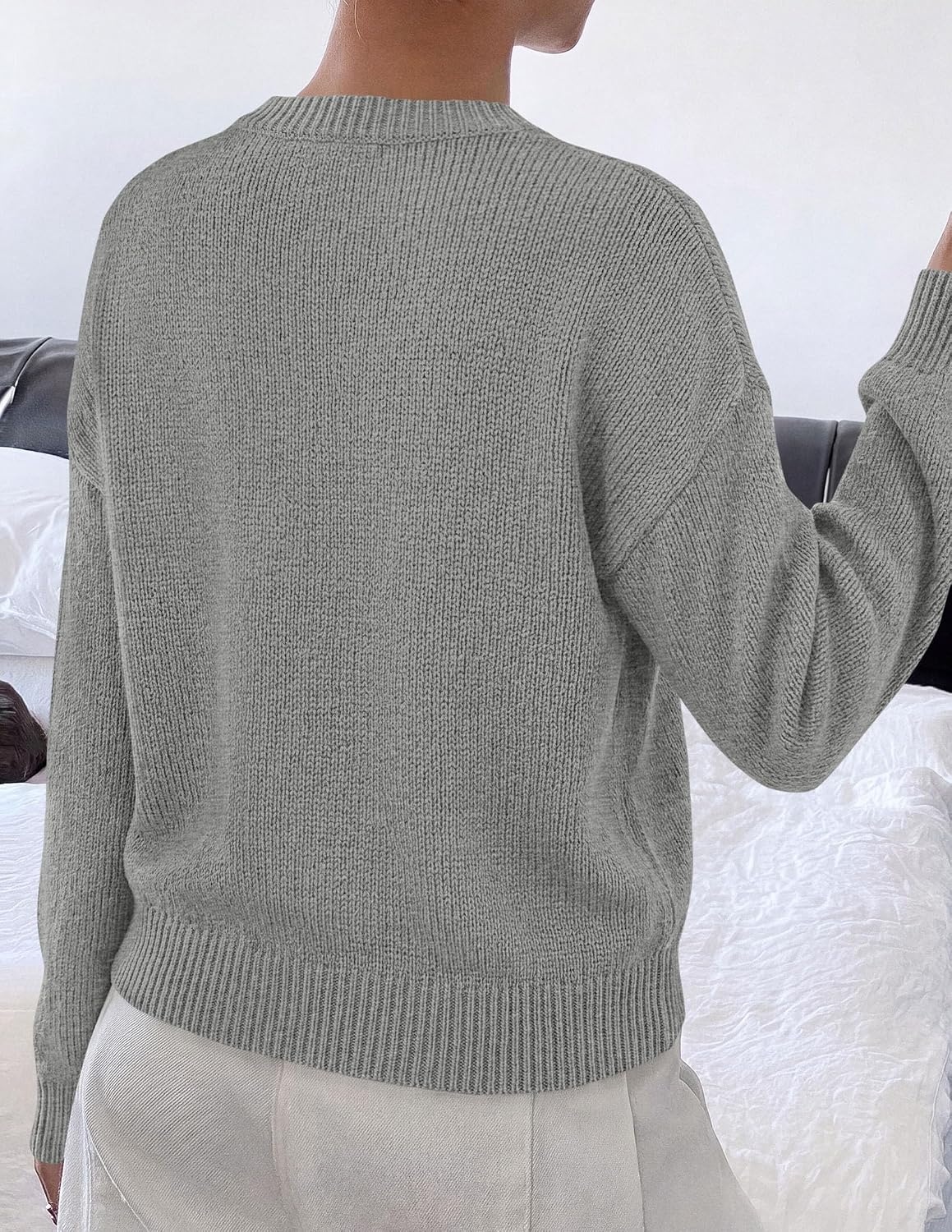 image:imagePRETTYGARDEN Womens Oversized 3D Floral Knit SweaterGrey