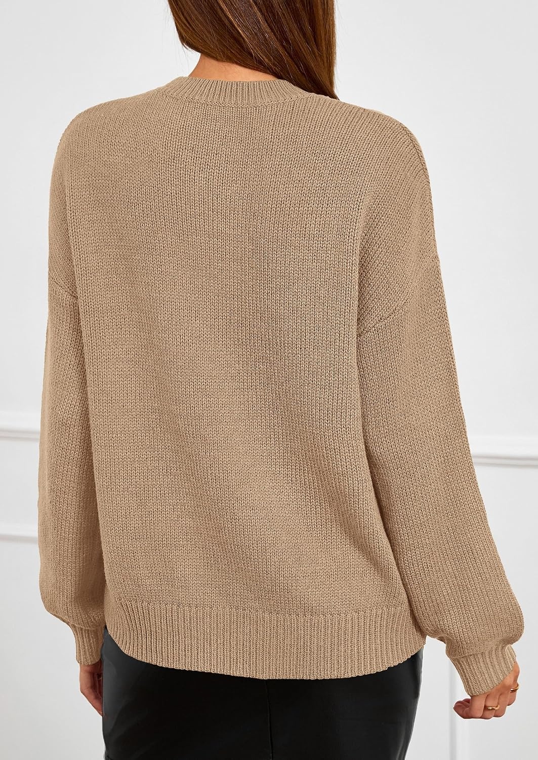 image:imagePRETTYGARDEN Womens Oversized 3D Floral Knit SweaterKhaki