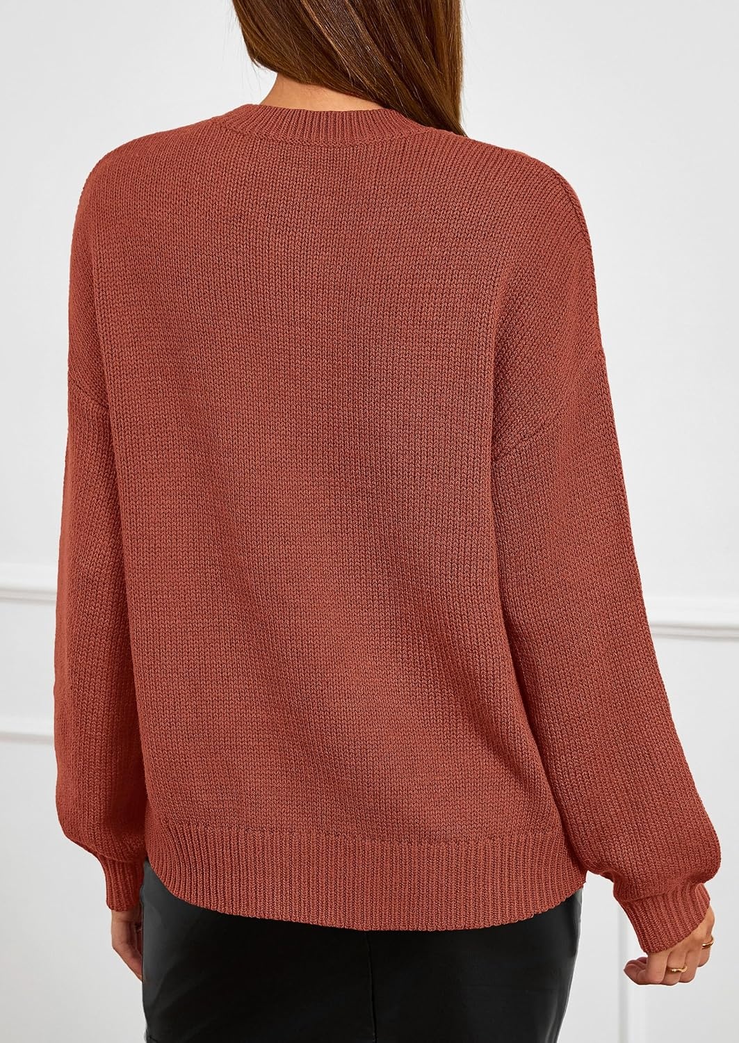 image:imagePRETTYGARDEN Womens Oversized 3D Floral Knit SweaterRed Brown