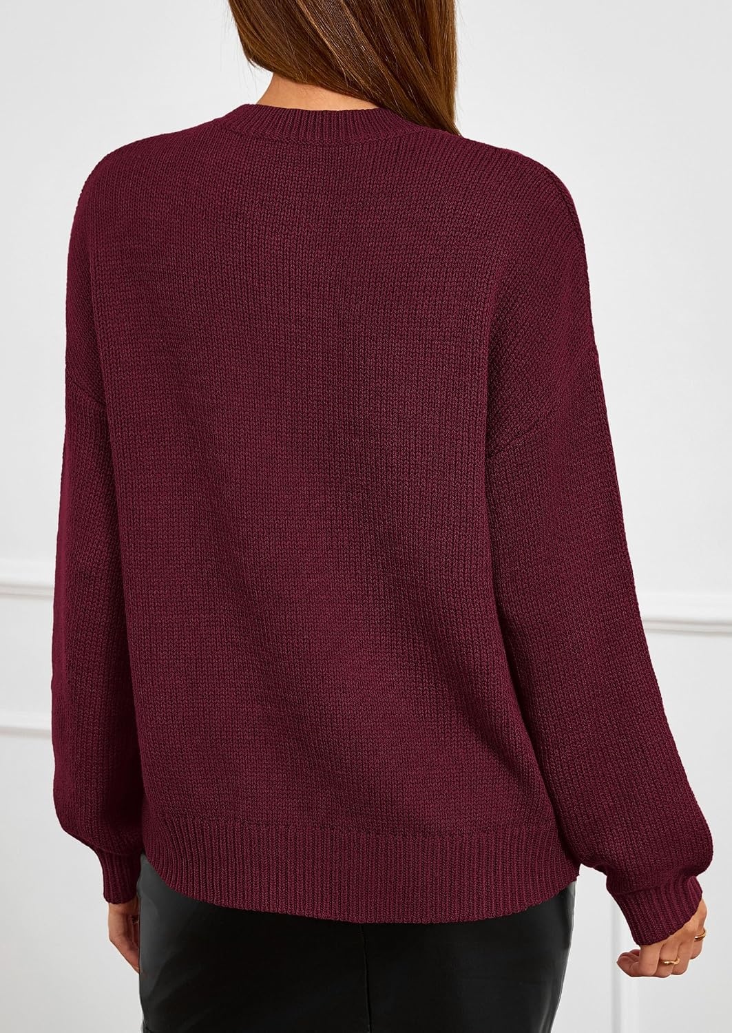 image:imagePRETTYGARDEN Womens Oversized 3D Floral Knit SweaterWine Red