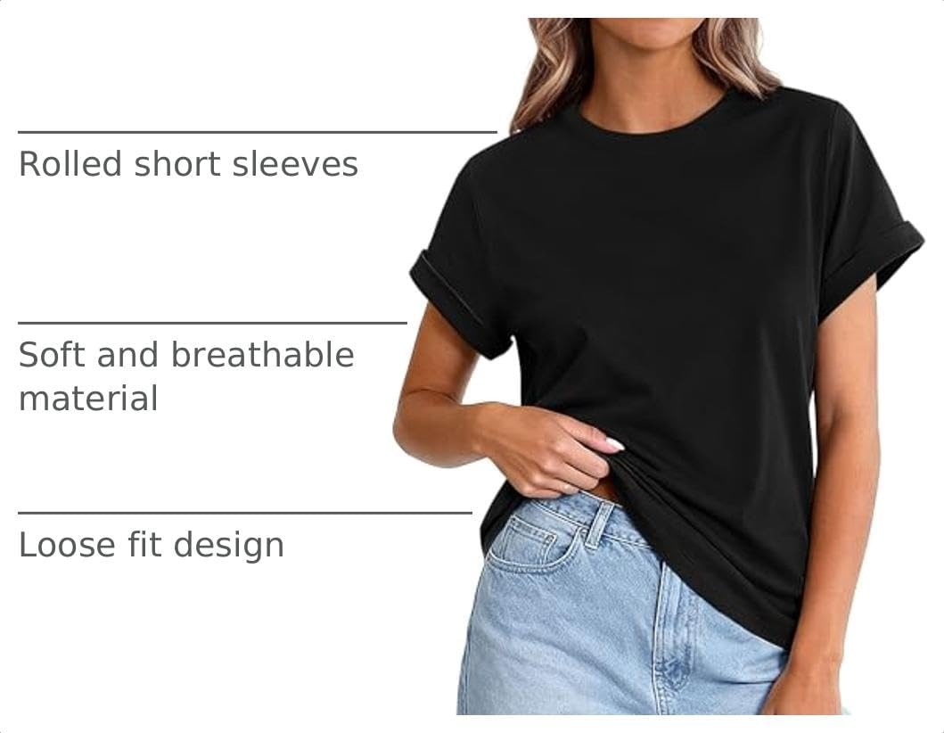 image:imagePRETTYGARDEN Womens Summer Tops Short Sleeve ShirtsBlack