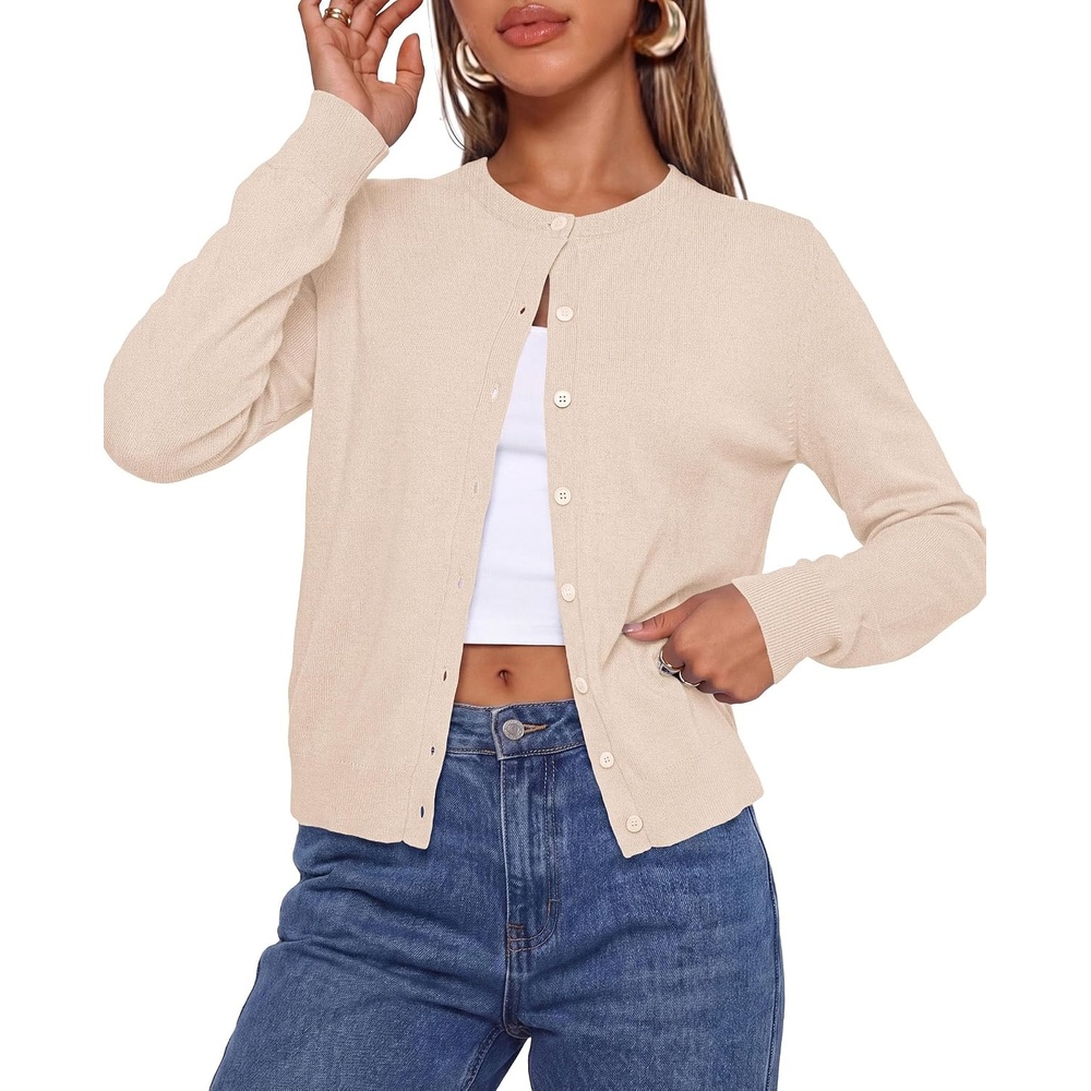image:imagePRETTYGARDEN Lightweight Cardigans for Women Knit SweatersApricot