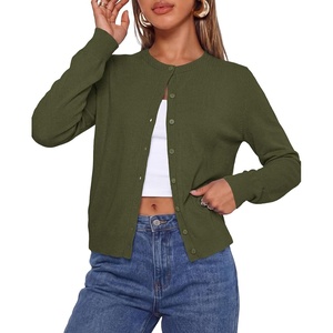 PRETTYGARDEN Lightweight Cardigans for Women Knit Sweaters(Army Green)