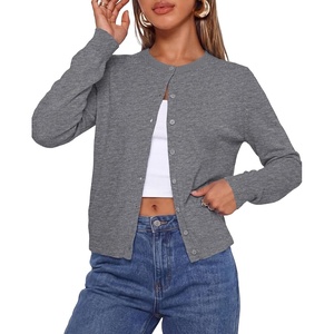 PRETTYGARDEN Lightweight Cardigans for Women Knit Sweaters(Grey)