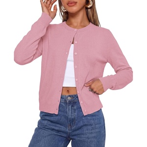 PRETTYGARDEN Lightweight Cardigans for Women Knit Sweaters(Pink)
