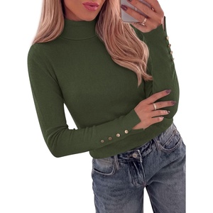 PRETTYGARDEN Women Turtleneck Sweaters Fall Long Sleeve Tops(Army Green)