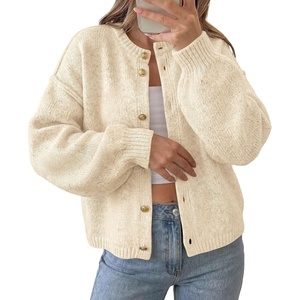 PRETTYGARDEN Women’s Button up Chunky Knit Cardigan Sweaters(Apricot)