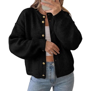 PRETTYGARDEN Women’s Button up Chunky Knit Cardigan Sweaters(Black)