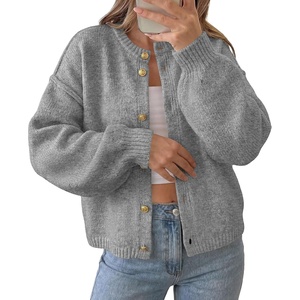 PRETTYGARDEN Women’s Button up Chunky Knit Cardigan Sweaters(Grey)