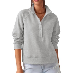 PRETTYGARDEN Women’s Fall Oversized Sweatshirts Trendy Henley Pullover(Grey)