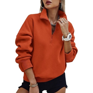 PRETTYGARDEN Womens Half Zip Oversized Sweatshirts Fleece Hoodies Trendy(Brick Red)
