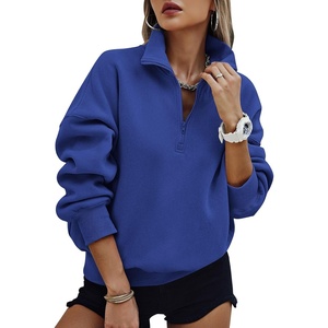 PRETTYGARDEN Womens Half Zip Oversized Sweatshirts Fleece Hoodies Trendy(Royal Blue)