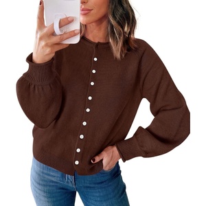 PRETTYGARDEN Women’s Knit Cardigan Lightweight Cozy Sweaters(Brown)