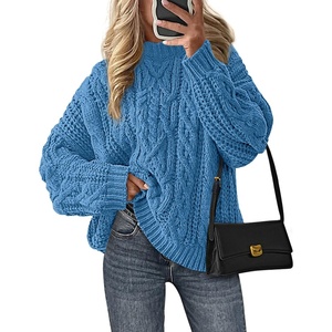 PRETTYGARDEN Women’s Oversized Chunky Knit Fall Sweaters(Blue)