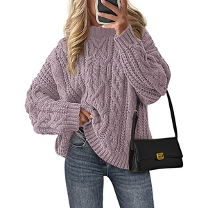 PRETTYGARDEN Women’s Oversized Chunky Knit Fall Sweaters(Light Purple)