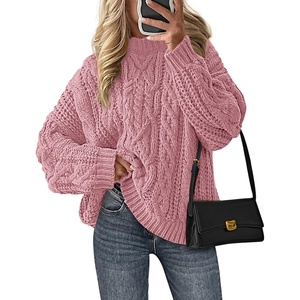 PRETTYGARDEN Women’s Oversized Chunky Knit Fall Sweaters(Pink)