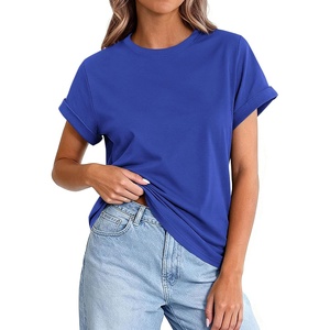 PRETTYGARDEN Womens Summer Tops Short Sleeve Shirts(Blue)