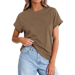 PRETTYGARDEN Womens Summer Tops Short Sleeve Shirts(Khaki)