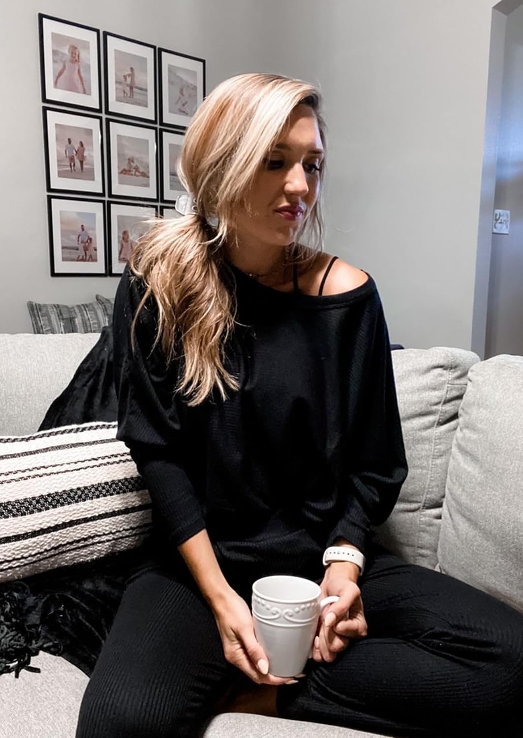 image:imagePRETTYGARDEN Womens 2 Piece Outfit Matching Lounge SetBlack