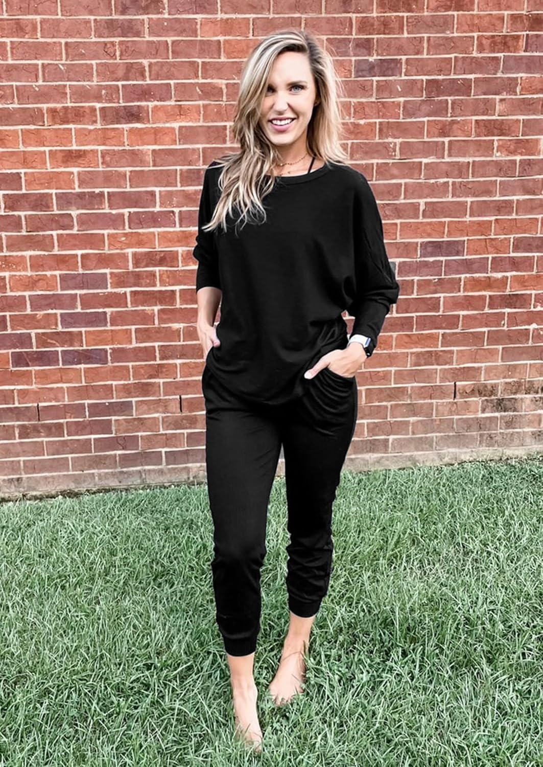 image:imagePRETTYGARDEN Womens 2 Piece Outfit Matching Lounge SetBlack