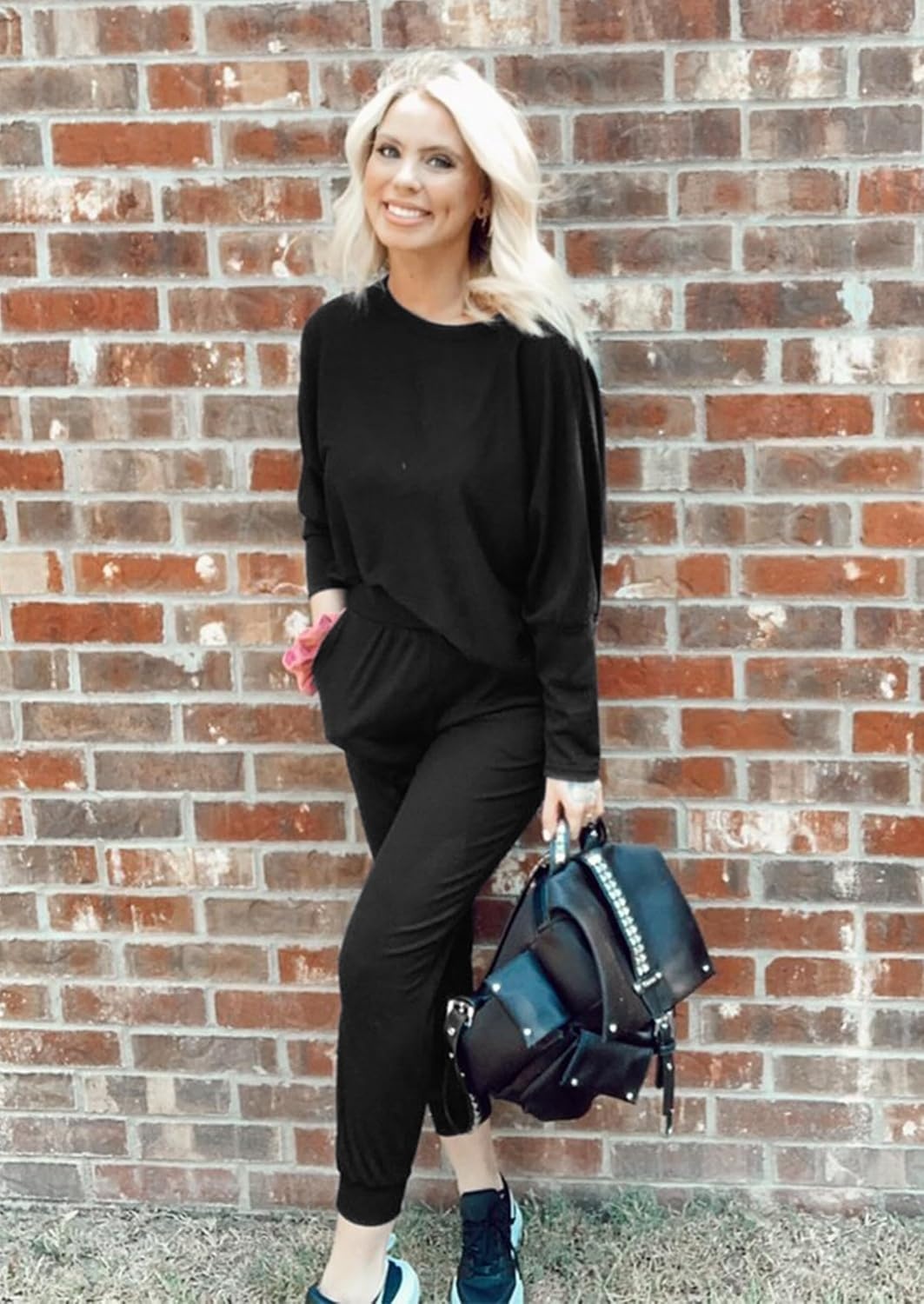 image:imagePRETTYGARDEN Womens 2 Piece Outfit Matching Lounge SetBlack