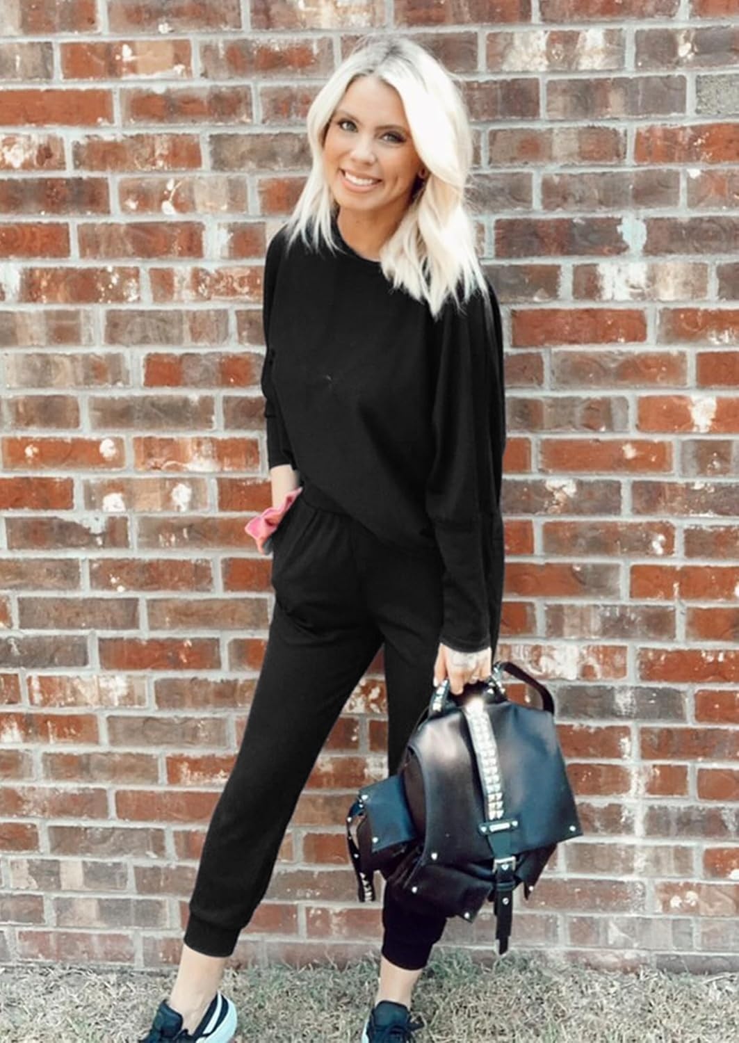 image:imagePRETTYGARDEN Womens 2 Piece Outfit Matching Lounge SetBlack