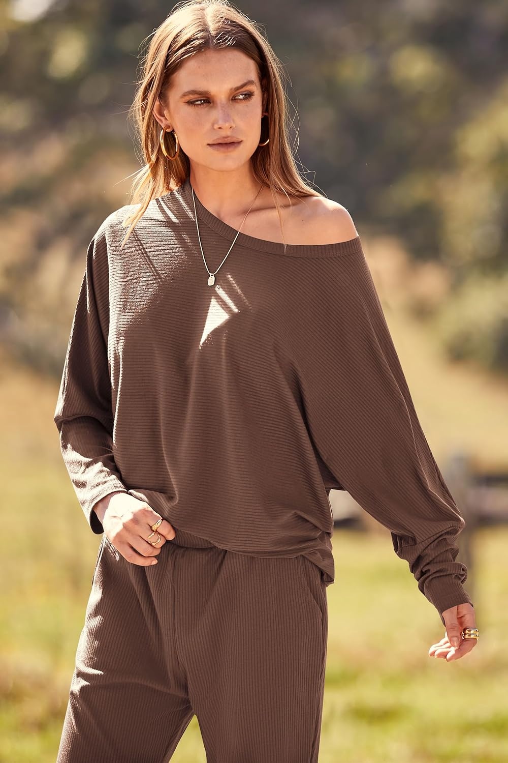 image:imagePRETTYGARDEN Womens 2 Piece Outfit Matching Lounge SetCoffee