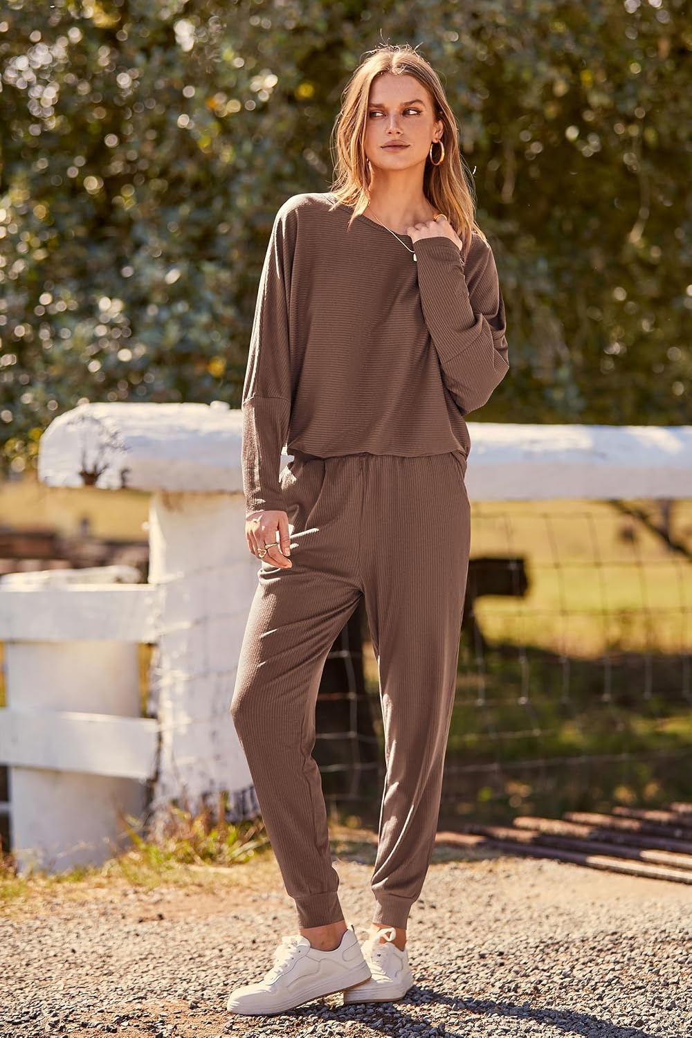 image:imagePRETTYGARDEN Womens 2 Piece Outfit Matching Lounge SetCoffee